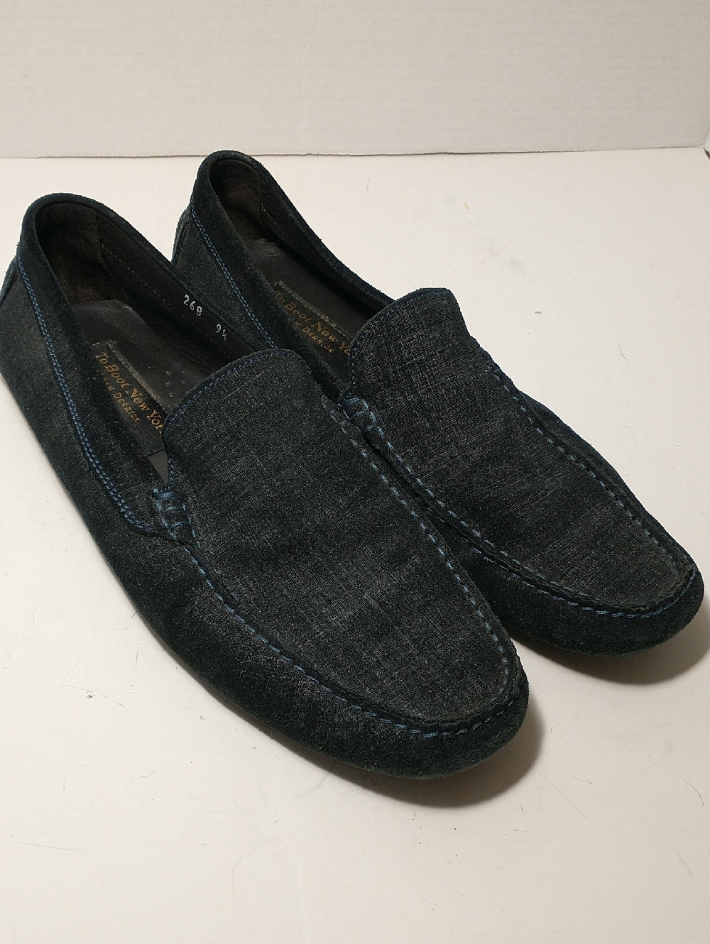 To Boot New York Adam Derrick, Made In Italy, Blue Gray Loafer,Driving, Size 9.5
